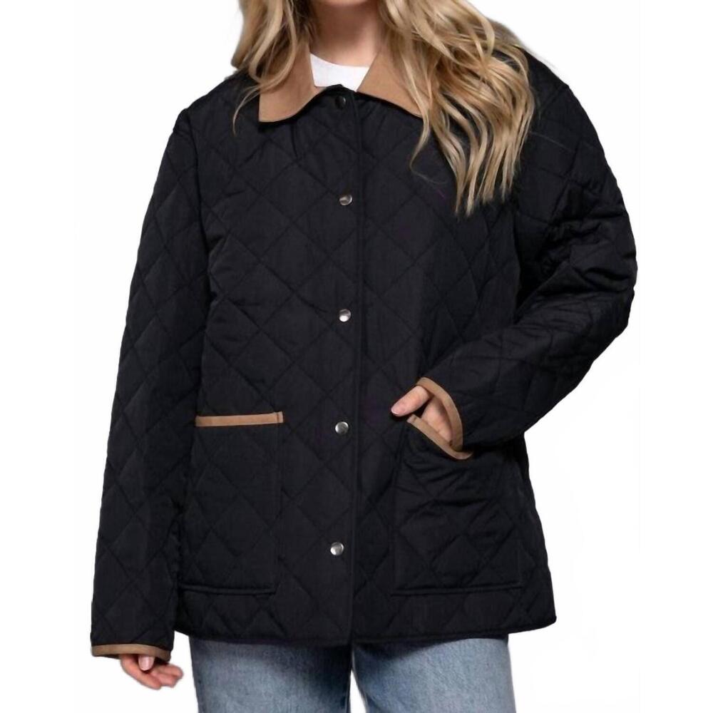 NEW ACTIVE BASIC barn quilted puffer jacket in bl… - image 3